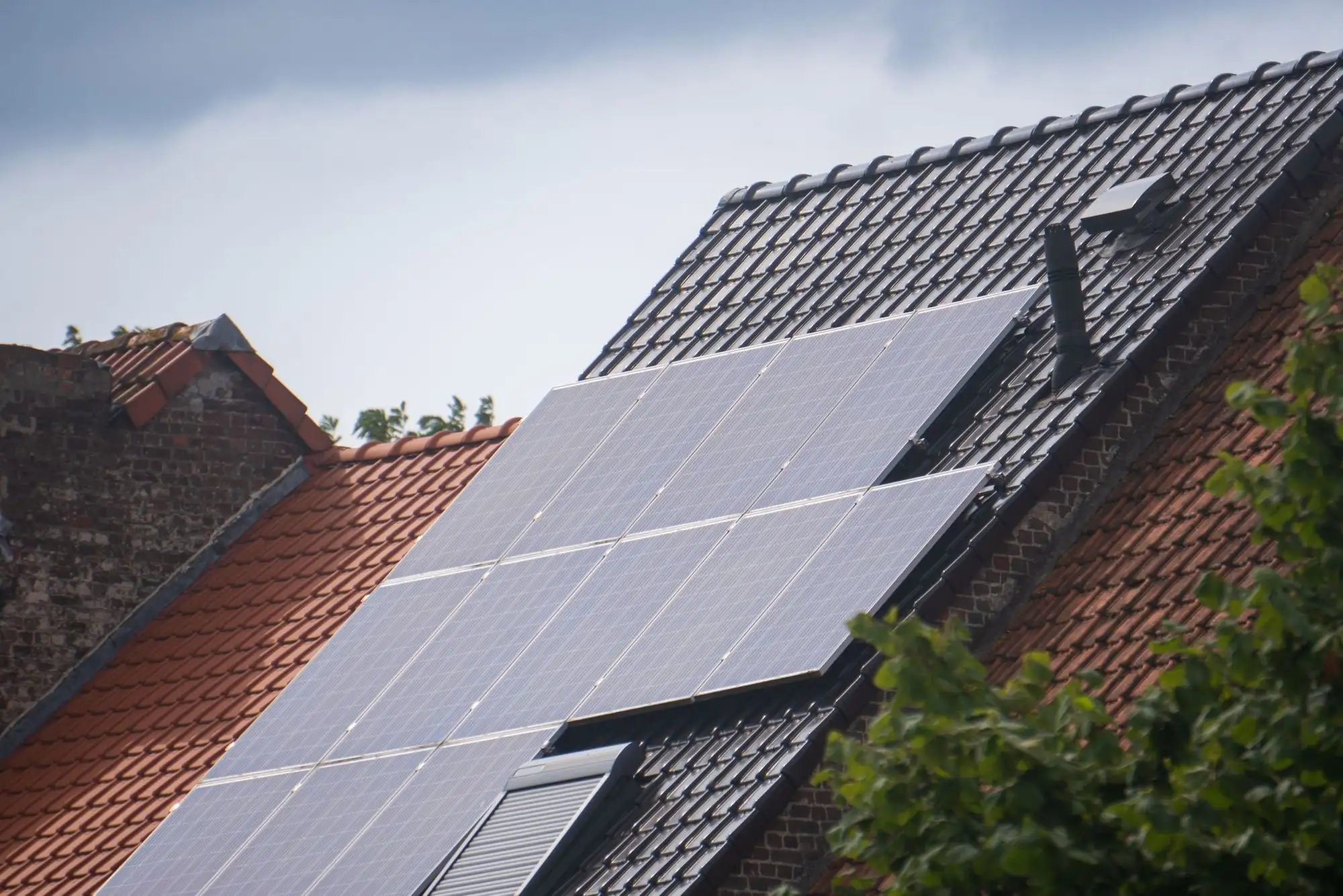 Rooftop solar panels after cleaning